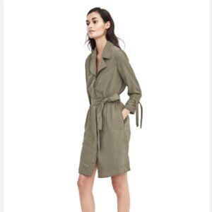 Banana Republic Green Trench Coat with Belted Waist